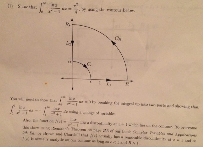 Solved Show that integral^infinity_0 In x/x^2 - 1 dx = | Chegg.com