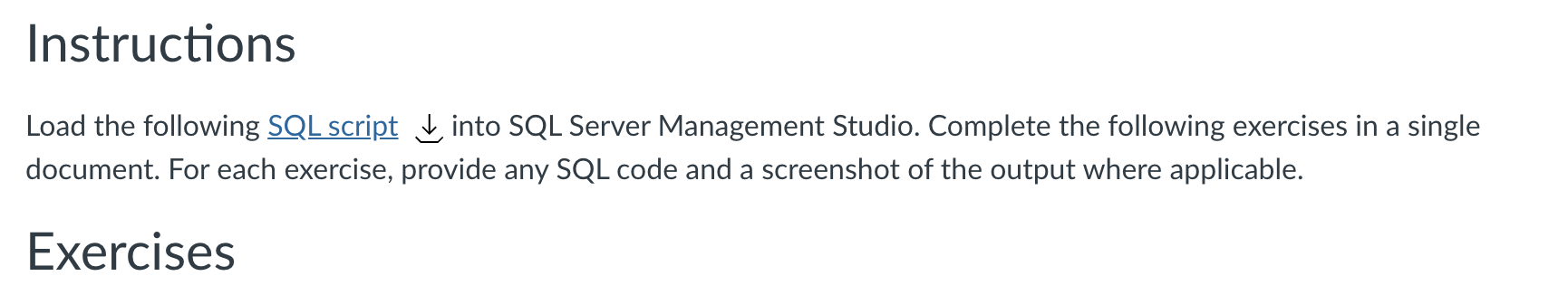 Solved Instructions Load the following SQL script into SQL | Chegg.com
