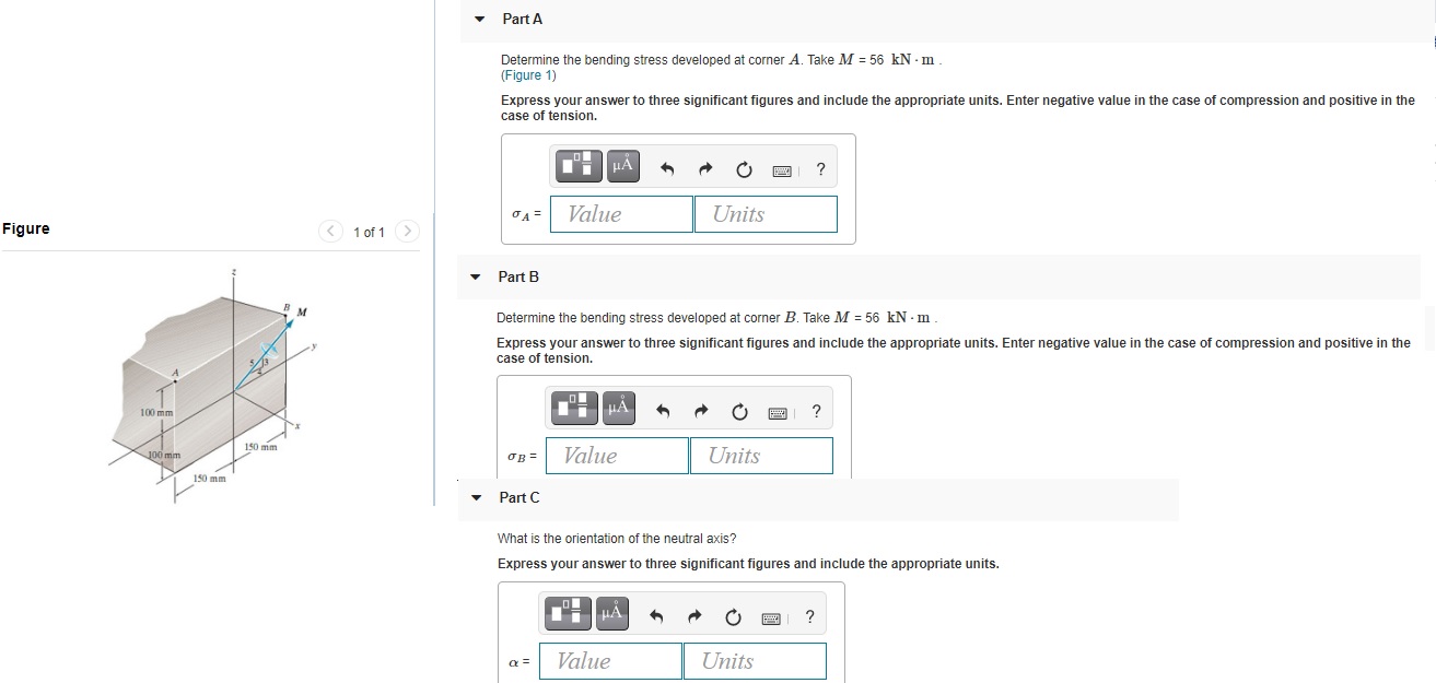 Solved Part A Determine The Bending Stress Developed A | Chegg.com