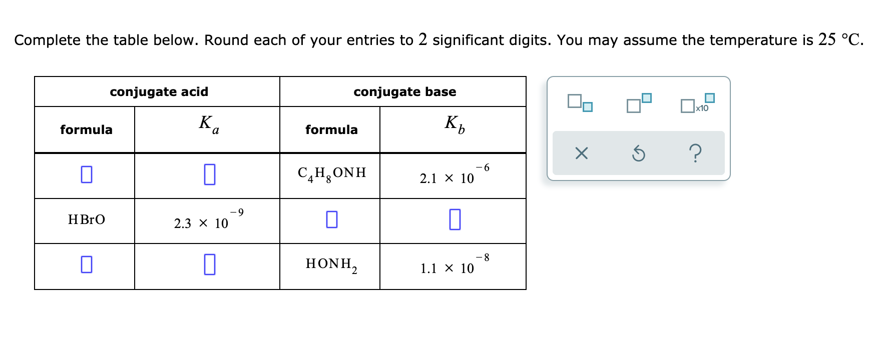 Solved Complete The Table Below. Round Each Of Your Entries | Chegg.com