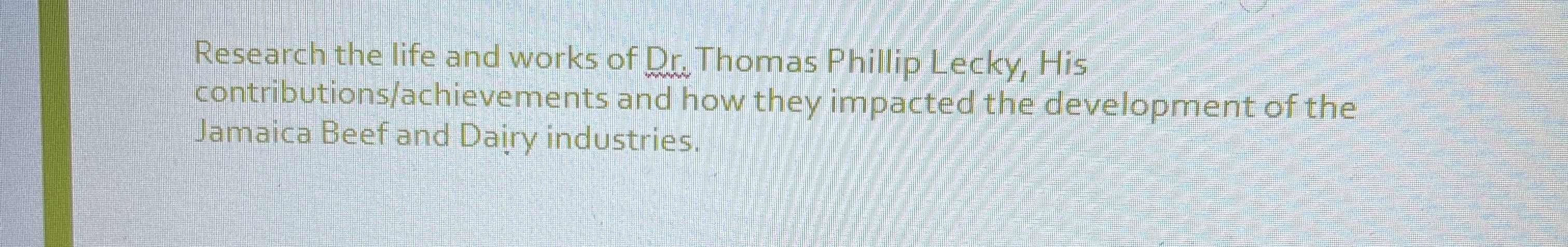 Solved Research the life and works of Dr. Thomas Phillip | Chegg.com