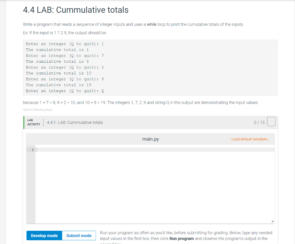 Solved Lab Cummulative Totals Write A Program That Chegg Com