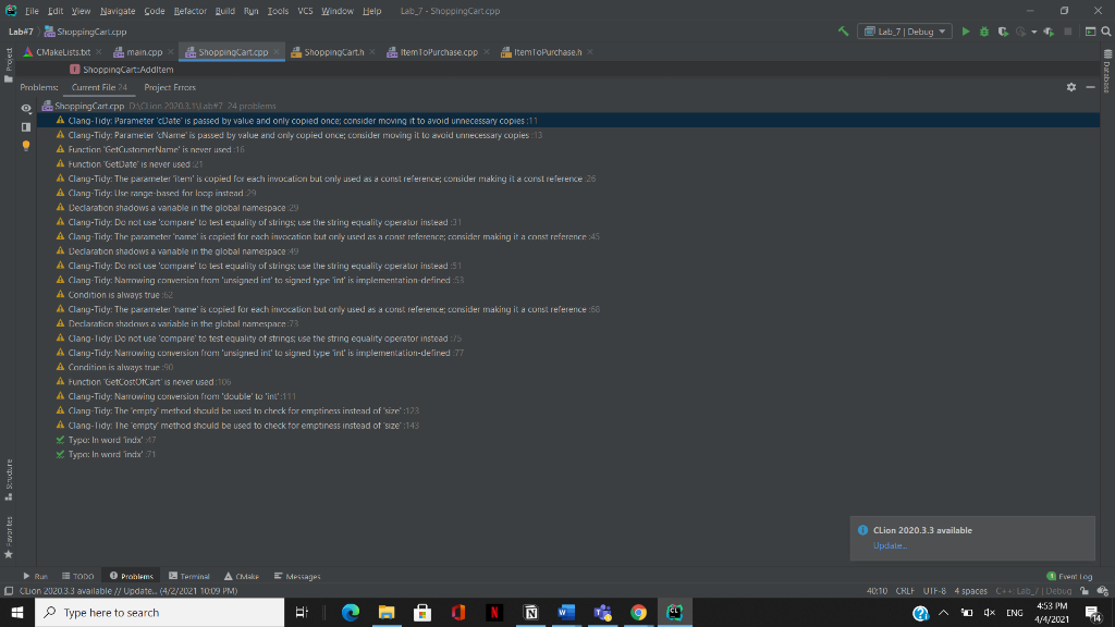 Solved My C++ Code keeps returning this error Here is my | Chegg.com