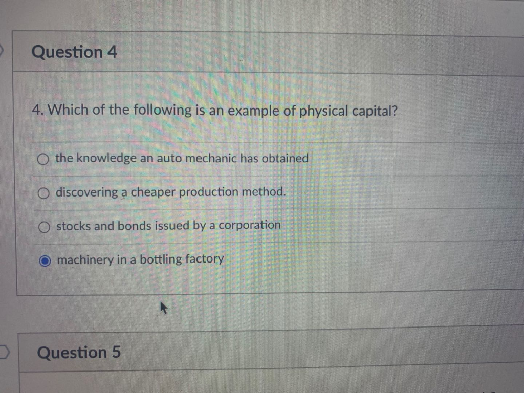 Solved Question 4 4. Which of the following is an example of | Chegg.com