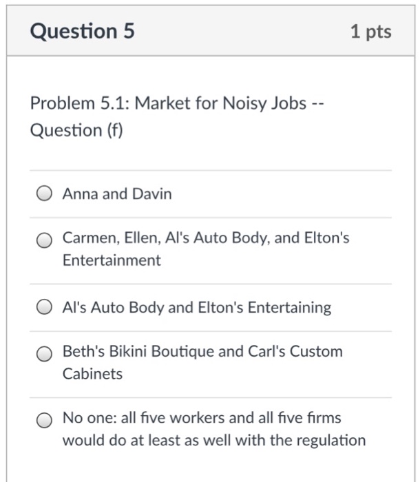 Solved 5.1 Jobs are either noisy or serenely quiet. Quiet