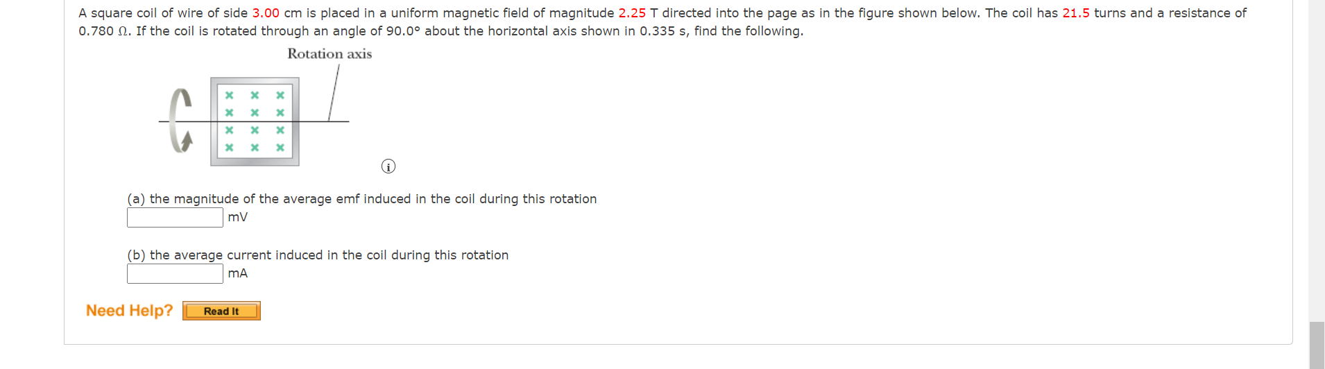 Solved A square coil of wire of side 3.00 cm is placed in a | Chegg.com