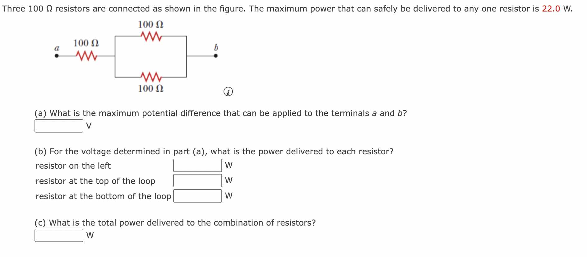 Solved Three \( 100 \Omega \) ﻿resistors are connected as