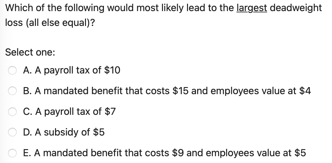 Solved Which of the following would most likely lead to the | Chegg.com