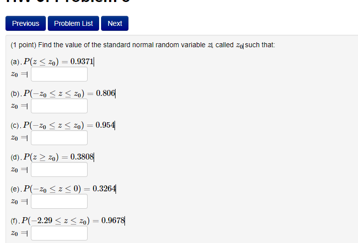 Solved Previous Problem List Next (1 point) Find the value | Chegg.com