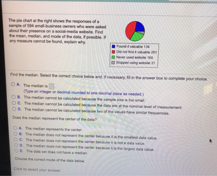 Solved The pie chart at the right shows the responses of a | Chegg.com