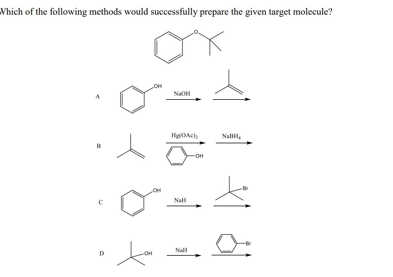 Solved Thich of the following methods would successfully | Chegg.com