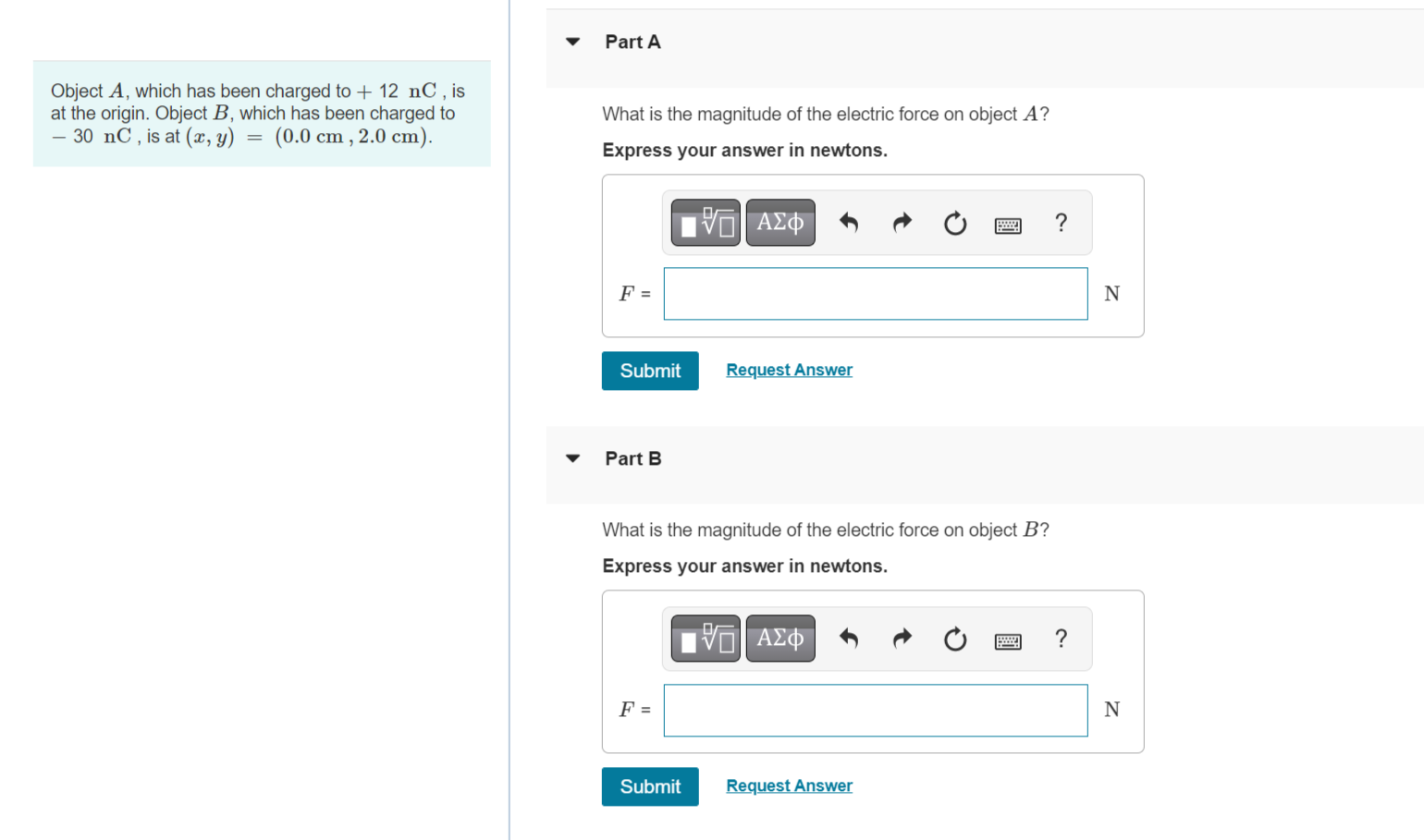 Solved Part C. What is the direction of the electric force | Chegg.com