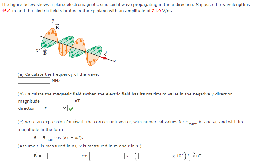 Solved The Figure Below Shows A Plane Electromagnetic