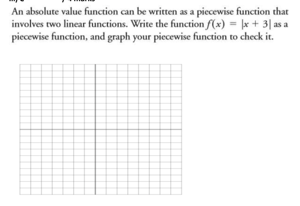 Solved An absolute value function can be written as a | Chegg.com