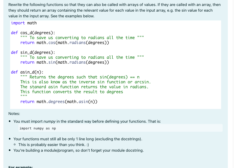 Solved I am meant to Rewrite the following functions so that | Chegg.com