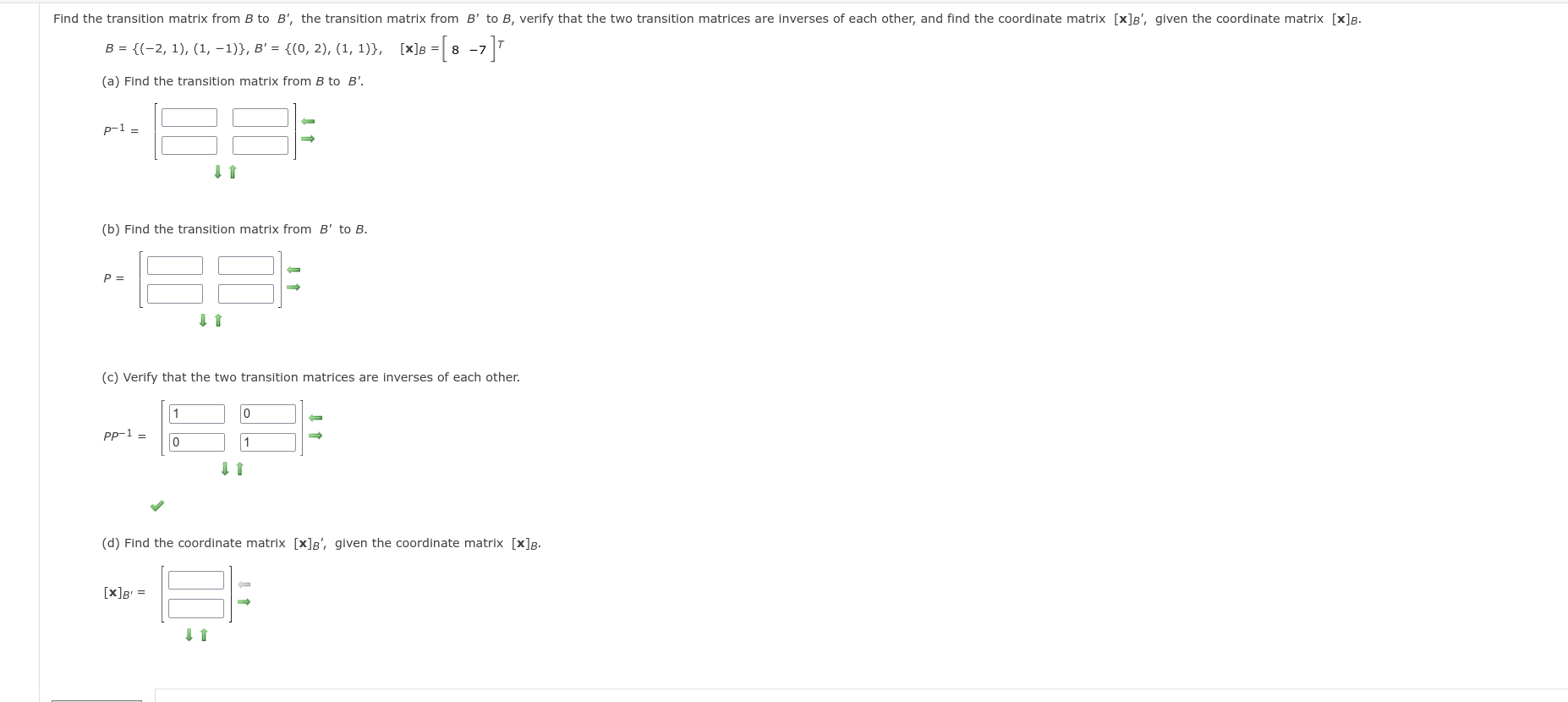 Solved Find The Transition Matrix From B To B', The | Chegg.com