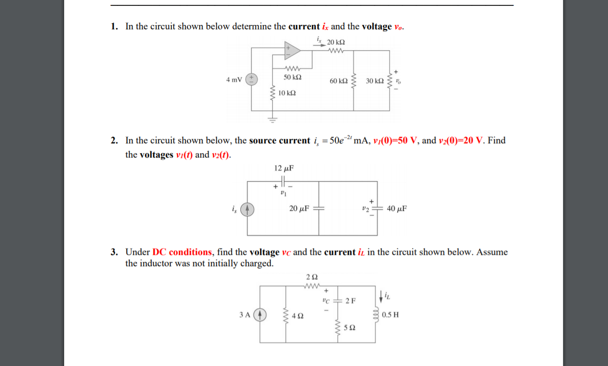 Solved 1. In The Circuit Shown Below Determine The Current | Chegg.com