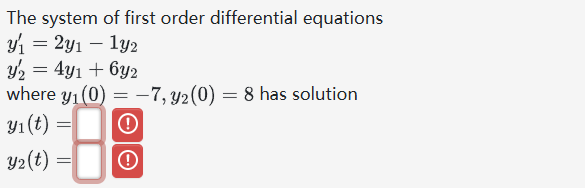 Solved The system of ﻿first order differential | Chegg.com