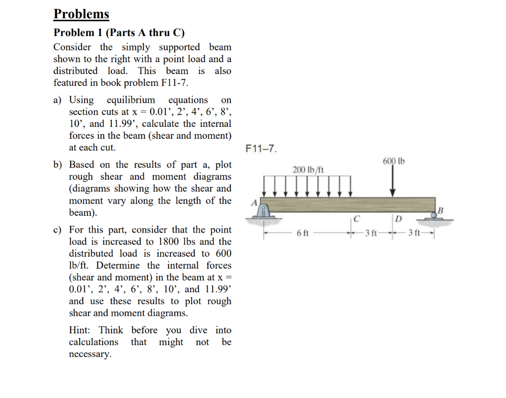 Solved Problem 1 (Parts A thru C) Consider the simply | Chegg.com
