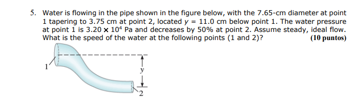 Solved 5. Water is flowing in the pipe shown in the figure | Chegg.com