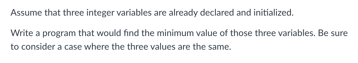 Solved Write a program that would check to see if variable | Chegg.com