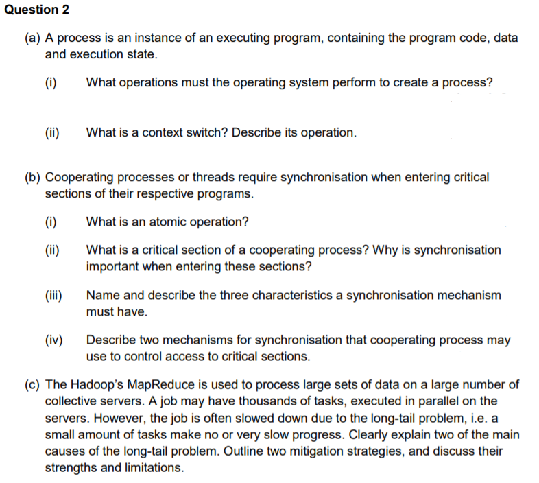 Solved: Operating Systems Question Answer Carefully Comple