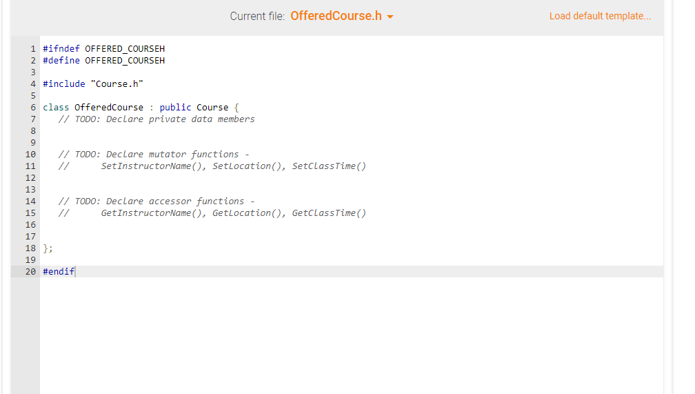 Current file: OfferedCourse.h
Load default template...
