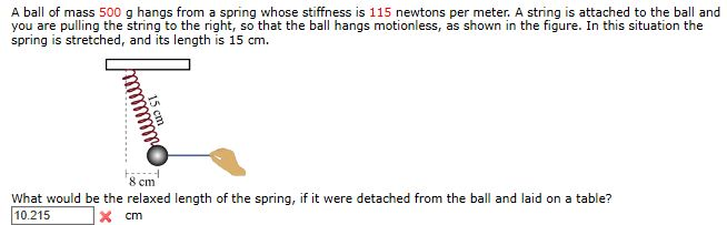 Solved A ball of mass 500 g hangs from a spring whose Chegg