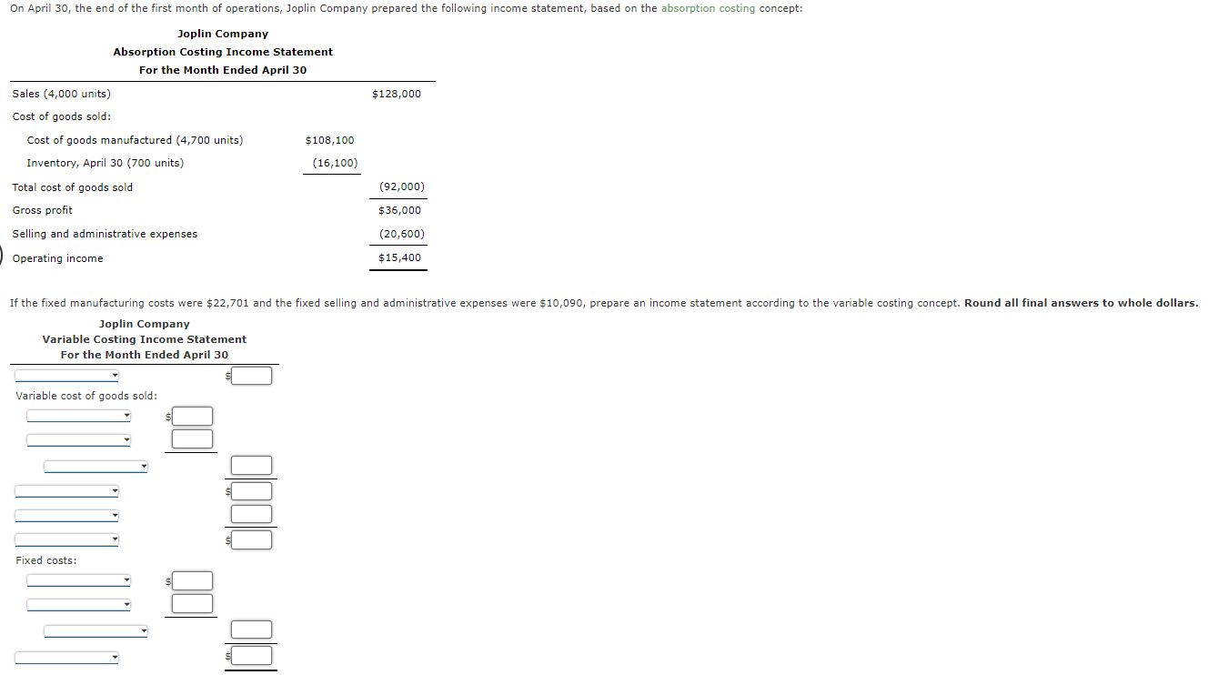 Solved On April 30, the end of the first month of