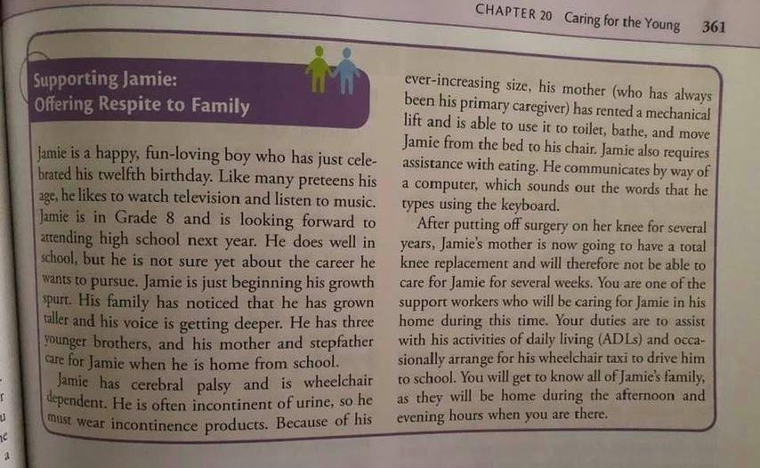 CHAPTER 20 Caring for the Young 361 Supporting Jamie: Offering Respite to Family Jamie is a happy, fun-loving boy who has jus