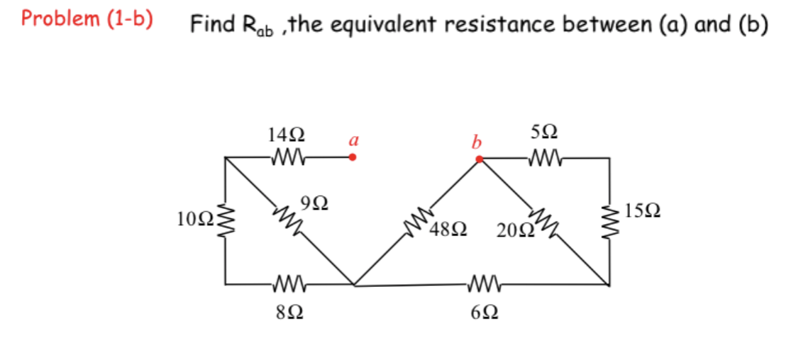 Solved Problem (1-b) Find Rab , the equivalent resistance | Chegg.com
