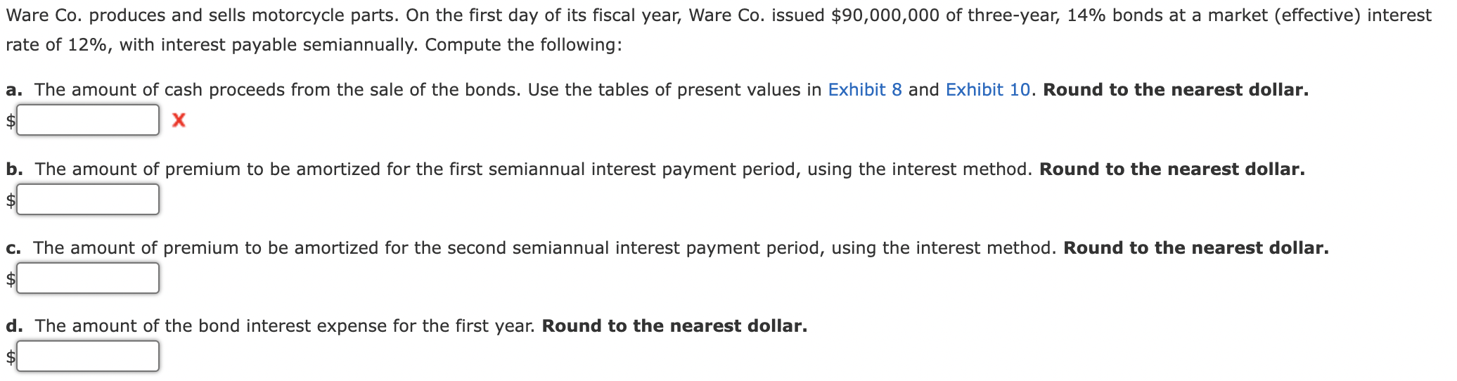 Solved Ware Co. produces and sells motorcycle parts. On the