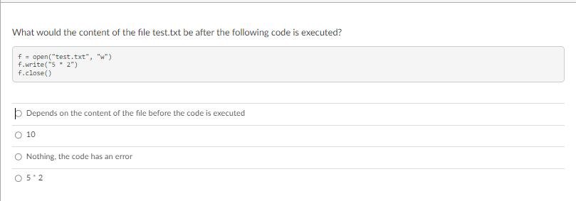 Solved What would the content of the file test.txt be after | Chegg.com
