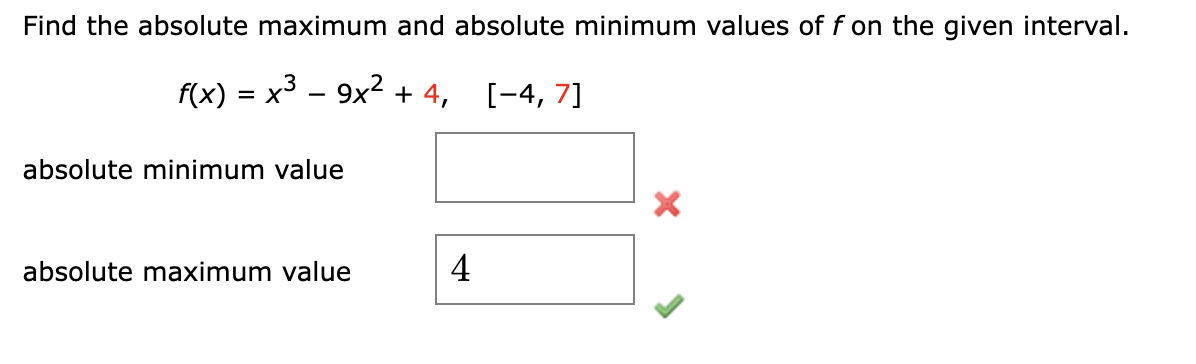 Solved Find The Absolute Maximum And Absolute Minimum Values 2083