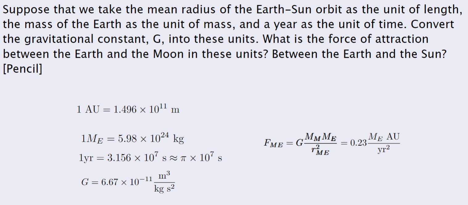 Solved Suppose that we take the mean radius of the EarthSun