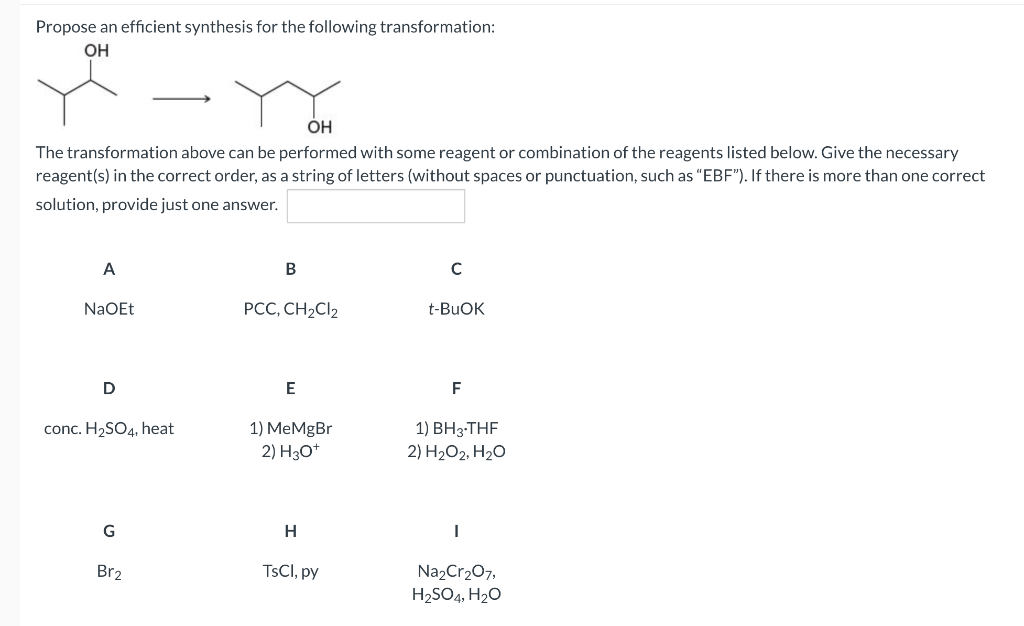 Solved Propose an efficient synthesis for the following | Chegg.com