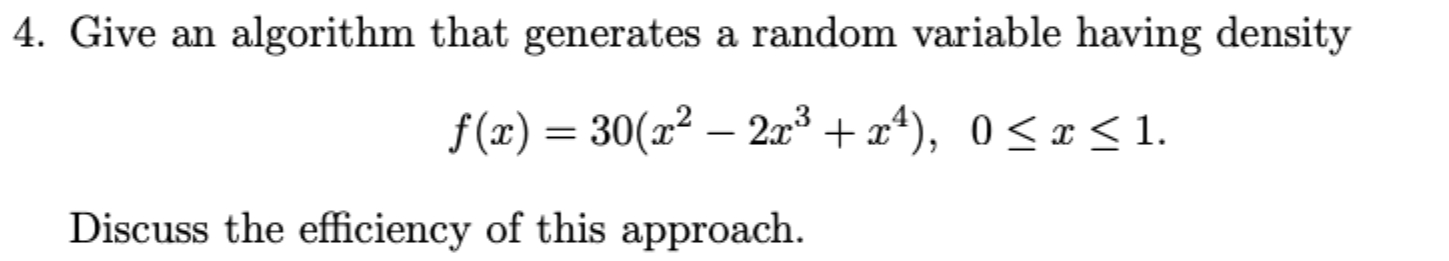 Solved Give an algorithm that generates a random variable | Chegg.com