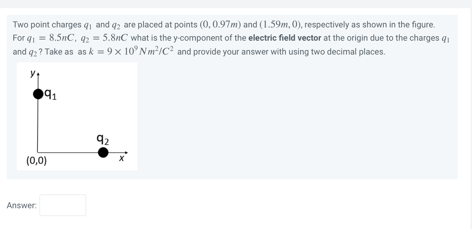 Solved Two point charges q1 and q2 are placed at points | Chegg.com