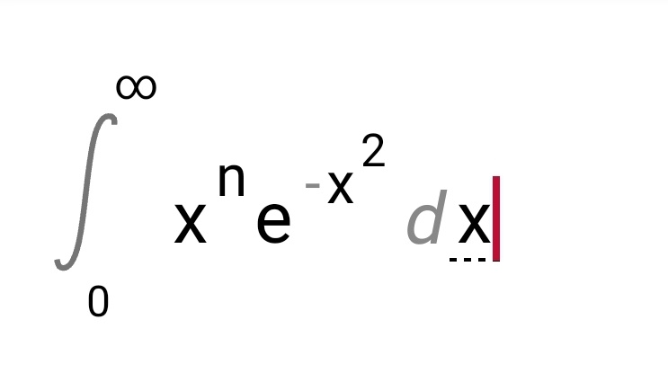 Solved ∫0∞xne−x2dx | Chegg.com
