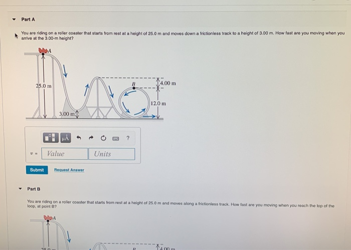 Solved PartA You are riding on a roller coaster that starts | Chegg.com