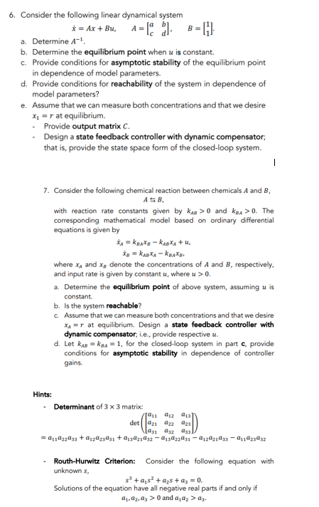 Solved Feedback Control Systems6. Consider The Following | Chegg.com