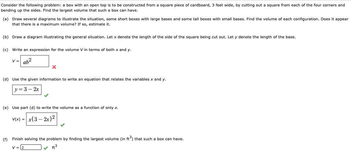 Solved Consider the following problem a box with an open