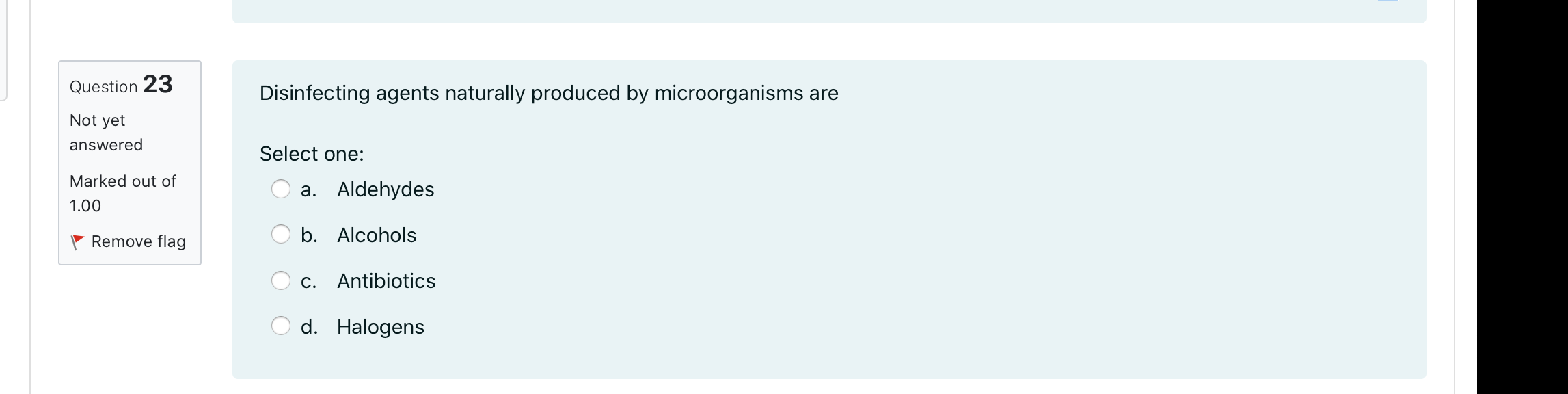 Solved Question 23 Disinfecting agents naturally produced by