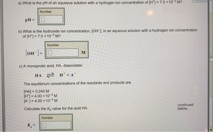 Solved A) What Is The PH Of An Aqueous Solution With A | Chegg.com