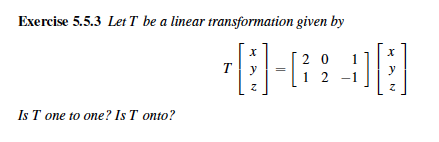 Solved Exercise 5.5.3 Let T be a linear transformation given | Chegg.com