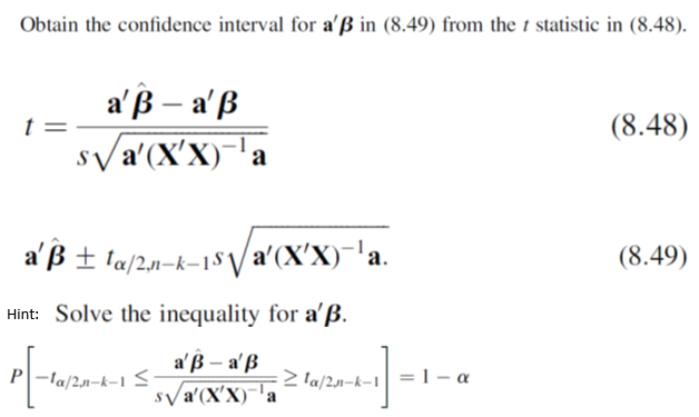 Solved Obtain The Confidence Interval For A Ss In 8 49 F Chegg Com