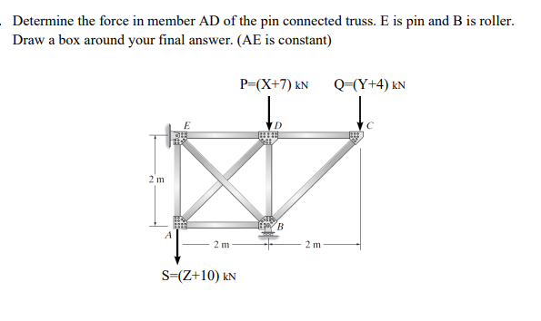 Solved Determine The Force In Member Ad Of The Pin Connec Chegg Com