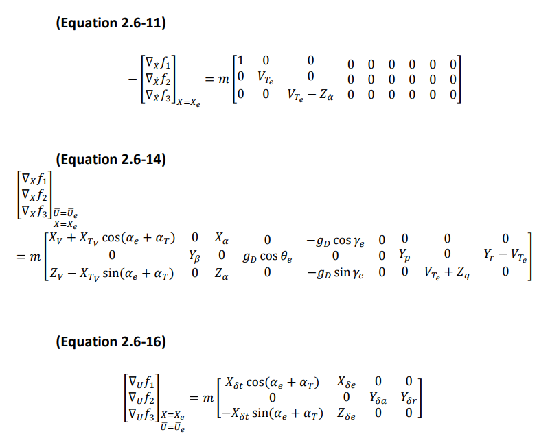 (Equation 2.6-11)
\[
-\left[\begin{array}{l}
\nabla_{\dot{X}} f_{1} \\
\nabla_{\dot{X}} f_{2} \\
\nabla_{\dot{X}} f_{3}
\end{