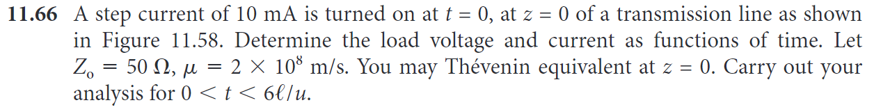 Solved 11.66 A step current of 10 mA is turned on at t = 0, | Chegg.com