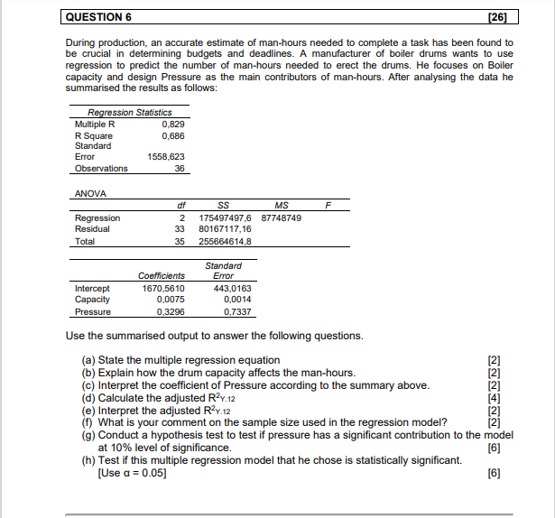 Solved QUESTION 6 [26] During production, an accurate | Chegg.com